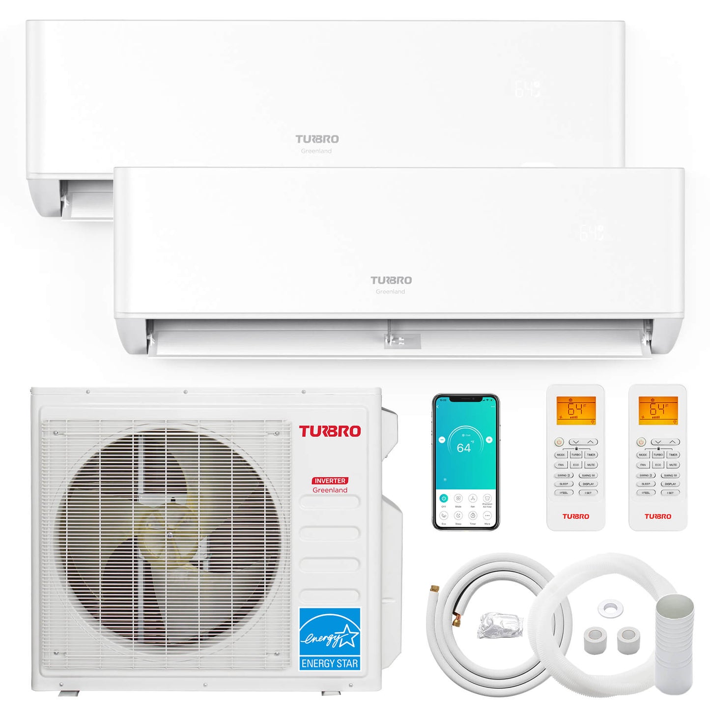 Greenland 27,000 BTU Dual Zone(2) Mini Split AC with Heat Pump (R454B) - Tampa Home & Garden Store