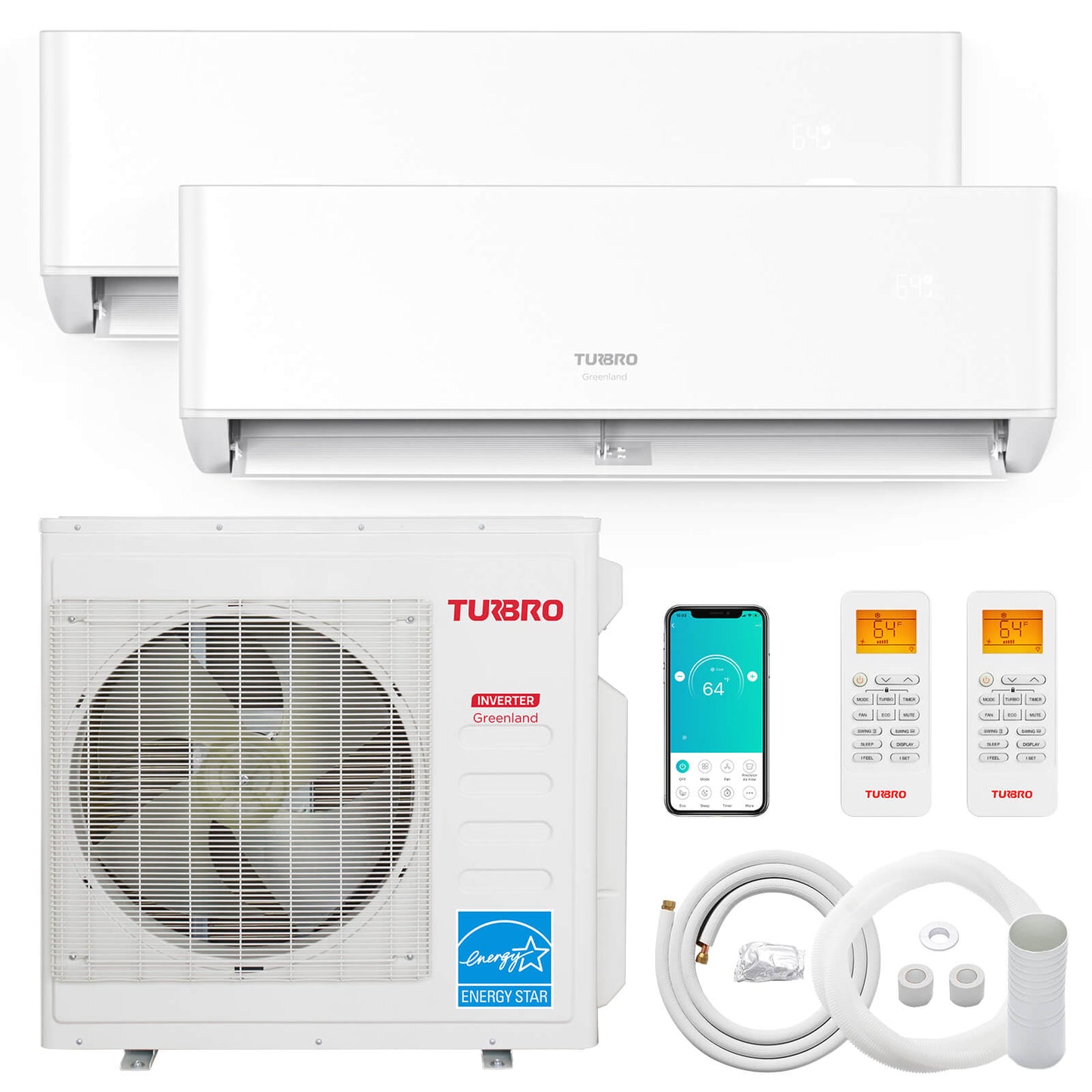 Greenland 36,000 BTU Dual Zone(2) Mini Split AC with Heat Pump (R454B) - Tampa Home & Garden Store