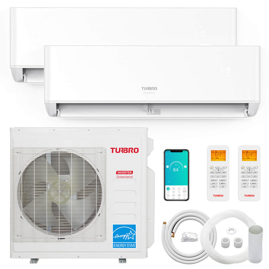 Greenland 42,000 BTU Dual Zone(2) Mini Split AC with Heat Pump (R454B) - Tampa Home & Garden Store