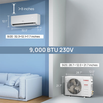Greenland 9000 BTU WiFi Ductless Mini Split AC with Heat Pump (R454B) - Tampa Home & Garden Store