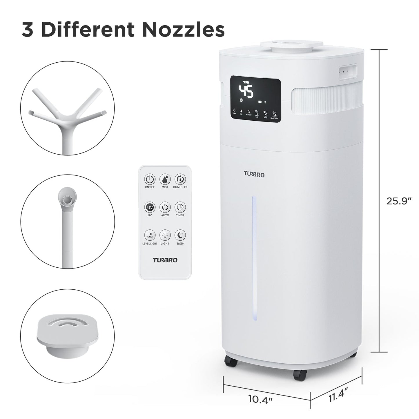Humidificador comercial Greenland de 5,3 galones para habitaciones grandes, con conexión WiFi 