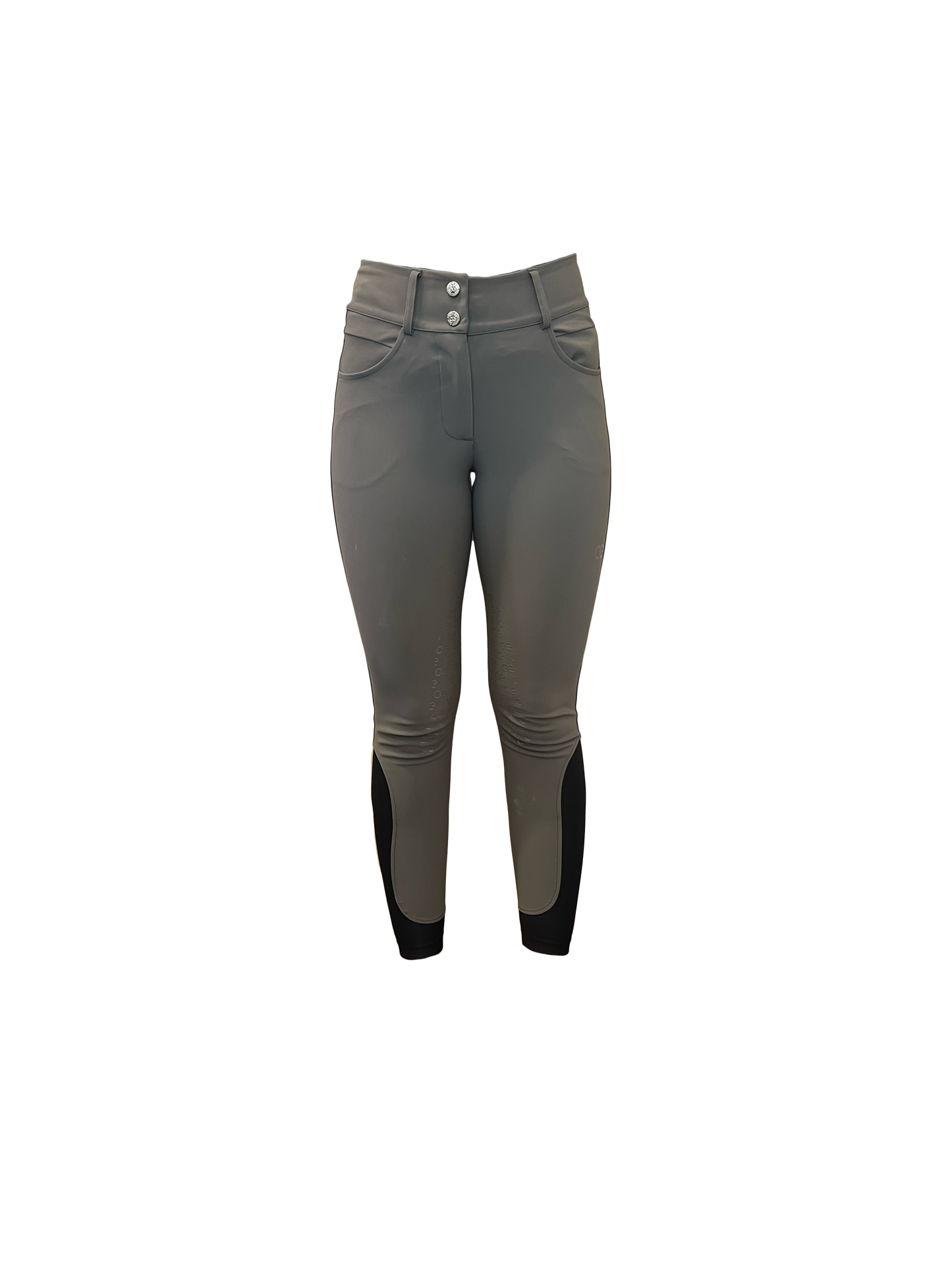 American Equus Performance Breeches grey riding pants with high waist and double-button closure on Tampa Home & Garden Store