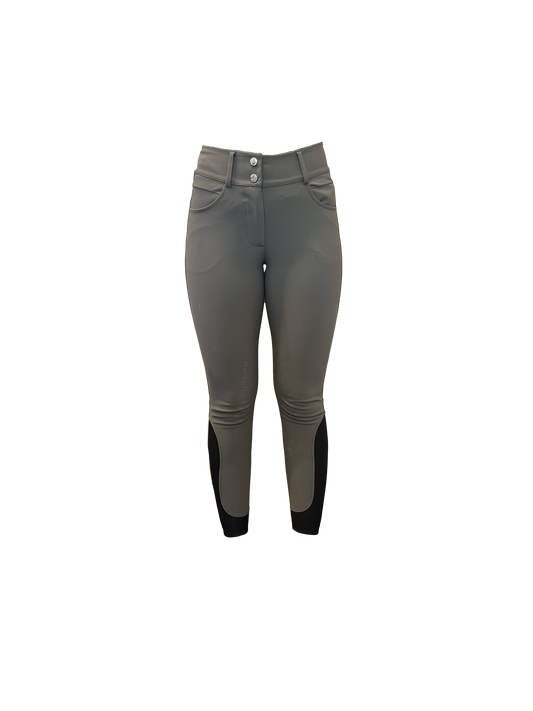American Equus Performance Breeches grey riding pants with high waist and double-button closure on Tampa Home & Garden Store