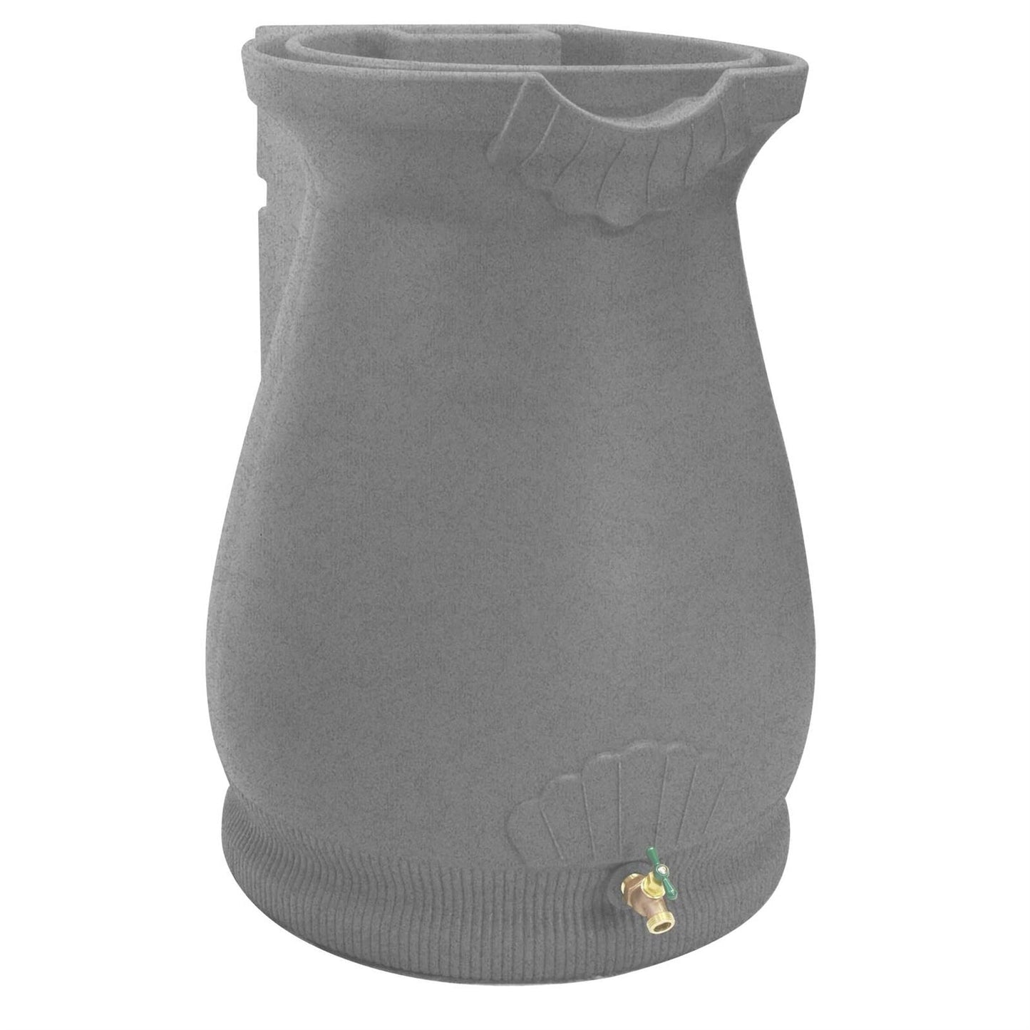 Grey Granite 65 Gallon Plastic Urn Rain Barrel with Planter Top - Tampa Home & Garden Store