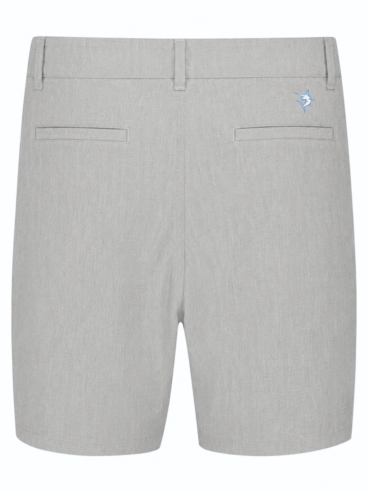 Bayport Lightweight Shorts by White Water Life, light gray fabric, back welt pockets, belt loops on Tampa Home & Garden Store