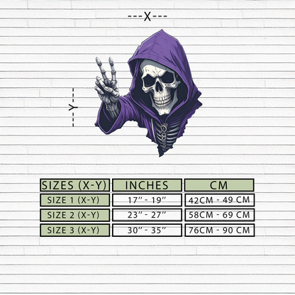Grim Reaper Peace Metal Wall Art – Purple Skull UV Print Decor-KAFUVM019 - Tampa Home & Garden Store