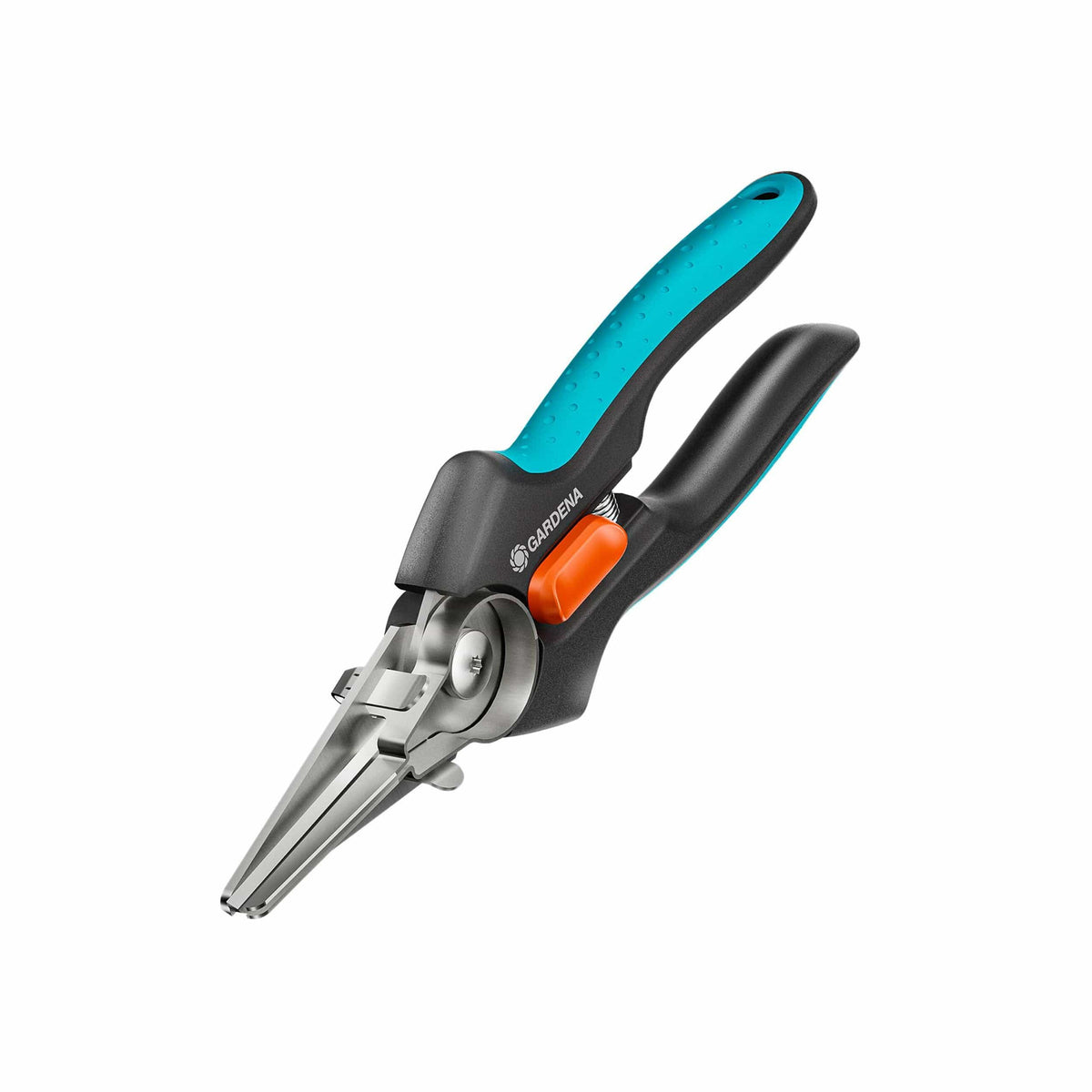 GripCut Scissors turquoise textured grip handle by Gardena hand tool on Tampa Home & Garden Store