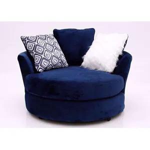 Groovy Navy 2pc Sectional with geometric & fluffy white pillows Unique Piece Furniture on Tampa Home & Garden Store