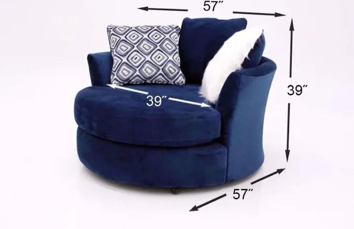 Groovy Navy 2pc sectional sofa & love seat curved navy fabric with cushion by Unique Piece on Tampa Home & Garden Store