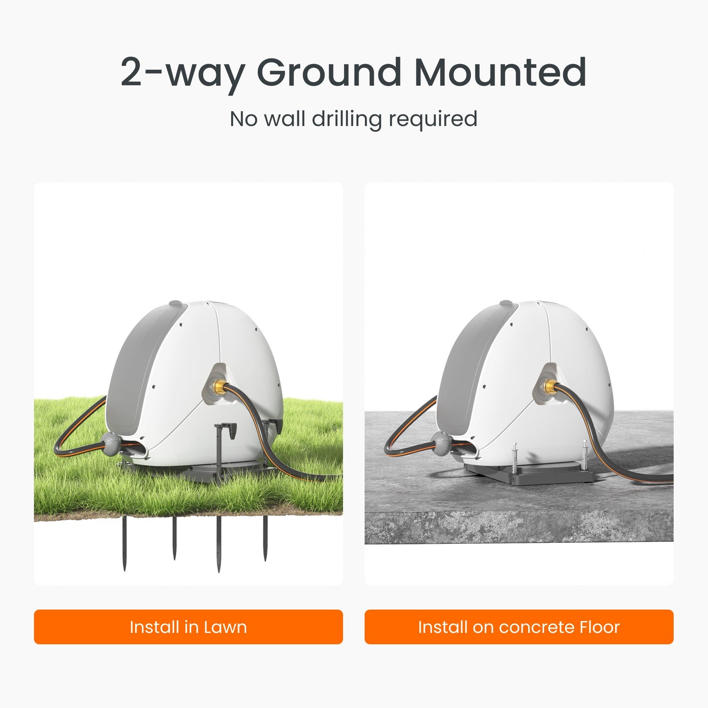 Ground-Mounted Retractable Hose Reel