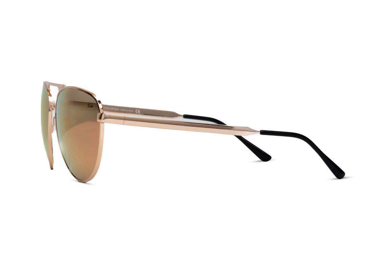 Dara Aviator Rose Gold sunglasses by Skeleton Optics with rose-gold frame and brown lenses on Tampa Home & Garden Store