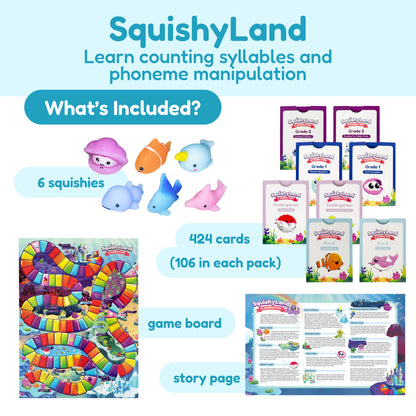 Growing Reader Bundle board game set by The Fidget Games with 6 squishies and 424 cards on Tampa Home & Garden Store