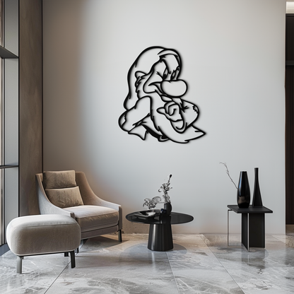 Grumpy Dwarf Metal Wall Art – Whimsical Cartoon-Inspired Metal Silhouette Décor- KAF577 - Tampa Home & Garden Store