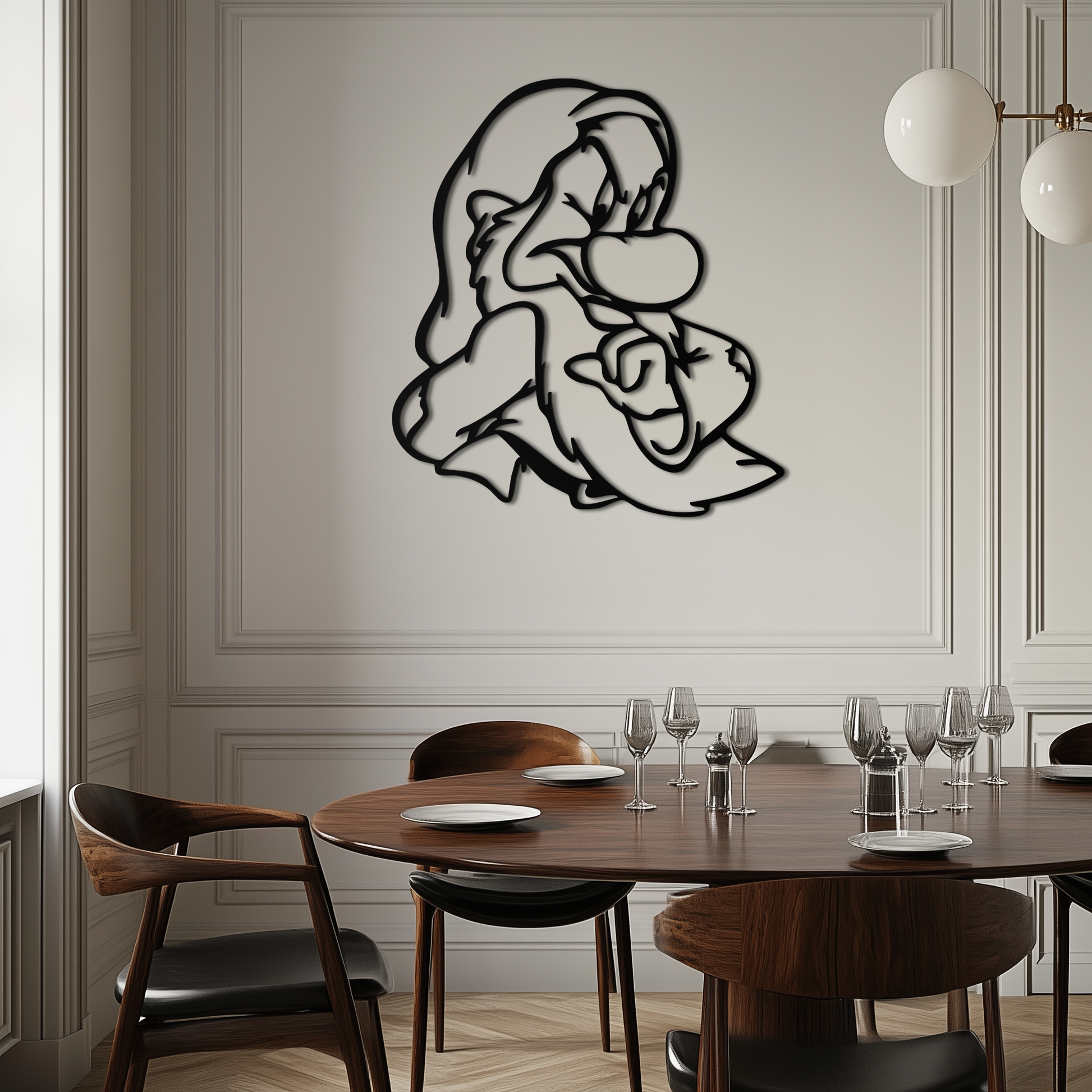 Grumpy Dwarf Metal Wall Art – Whimsical Cartoon-Inspired Metal Silhouette Décor- KAF577 - Tampa Home & Garden Store
