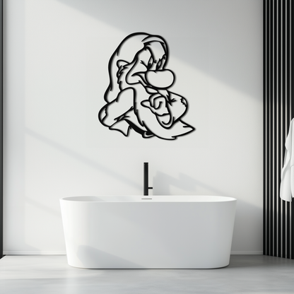 Grumpy Dwarf Metal Wall Art – Whimsical Cartoon-Inspired Metal Silhouette Décor- KAF577 - Tampa Home & Garden Store