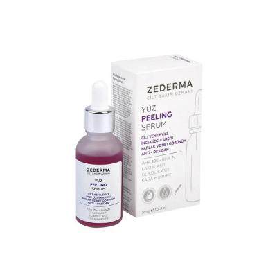 Zederma Peeling Serum face serum with pink liquid and dropper beside box on Beauty Care Bag on Tampa Home & Garden Store