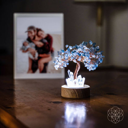 Guardian Angel Lamp of Protection - Aquamarine Tree - Tampa Home & Garden Store