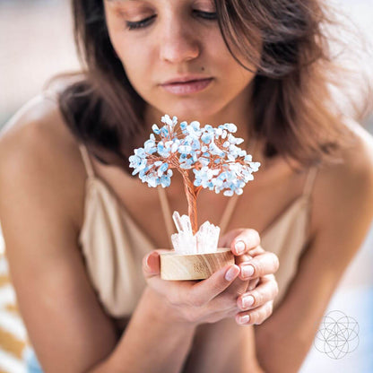 Guardian Angel Lamp of Protection - Aquamarine Tree - Tampa Home & Garden Store