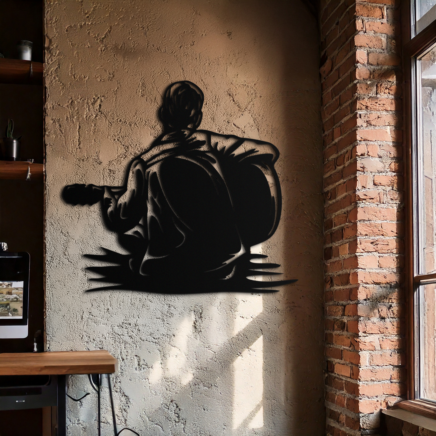 Guitar Boy Metal Wall Art – Musical Silhouette Design for Kids’ Rooms and Music Corners- KAF697 - Tampa Home & Garden Store