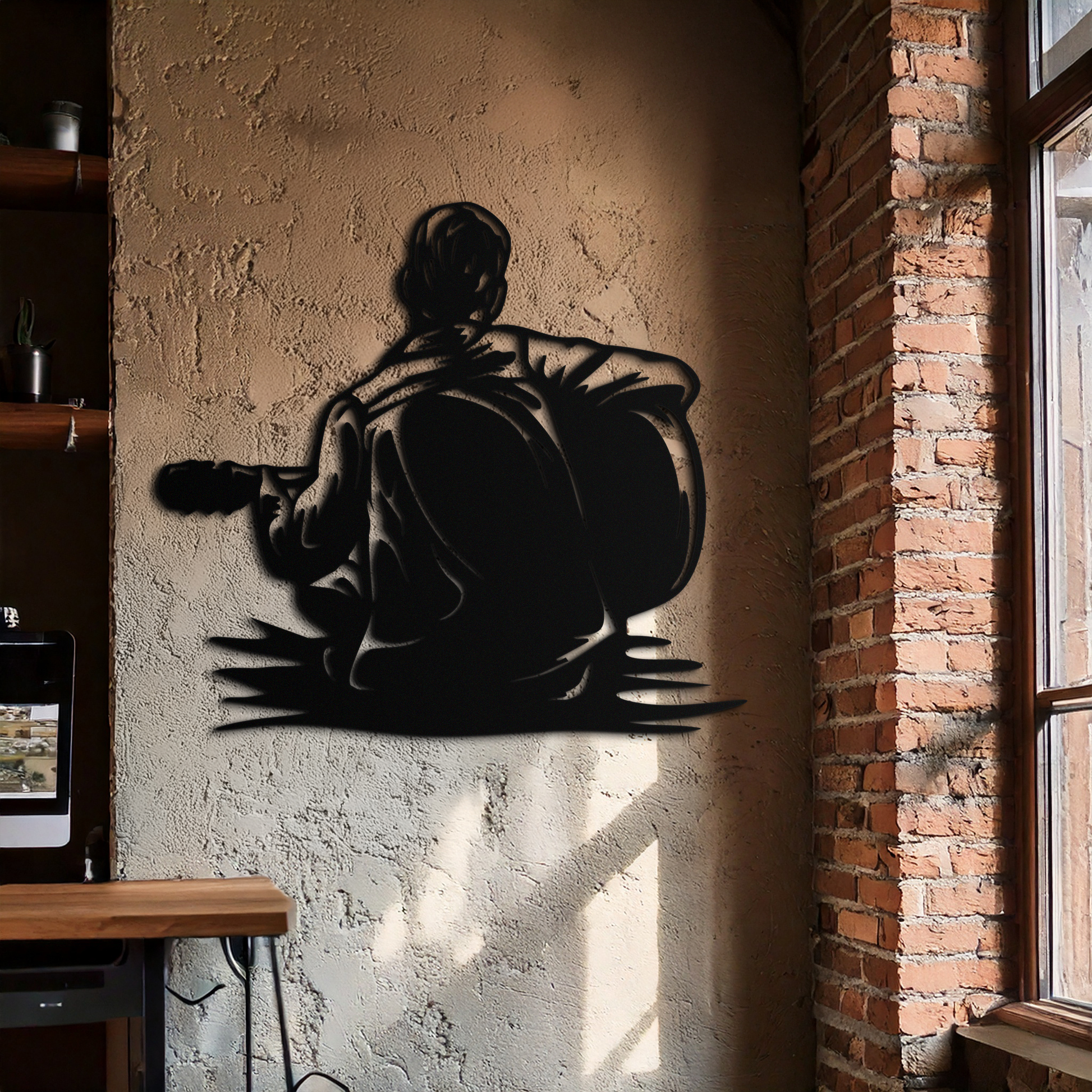 Guitar Boy Metal Wall Art – Musical Silhouette Design for Kids’ Rooms and Music Corners- KAF697 - Tampa Home & Garden Store