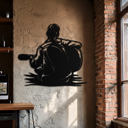 Guitar Boy Metal Wall Art – Musical Silhouette Design for Kids’ Rooms and Music Corners- KAF697 - Tampa Home & Garden Store