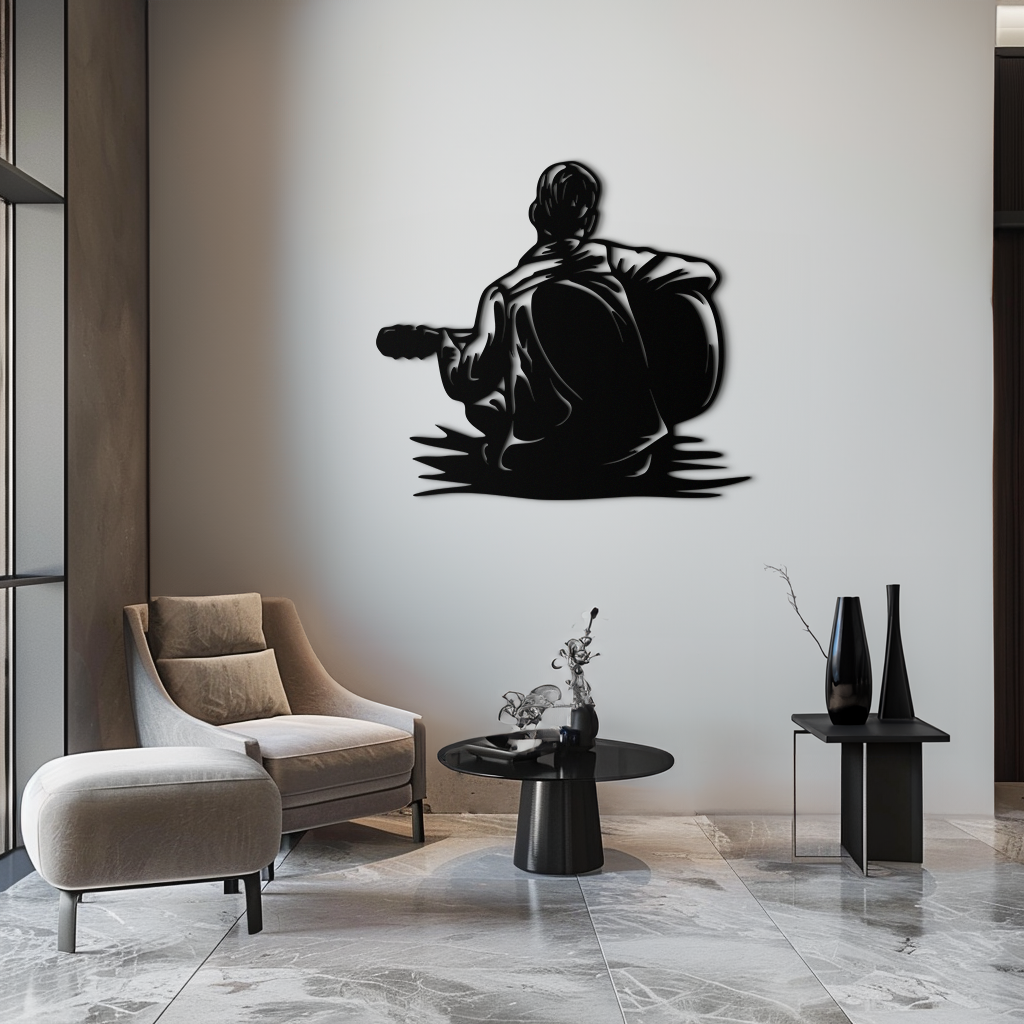 Guitar Boy Metal Wall Art – Musical Silhouette Design for Kids’ Rooms and Music Corners- KAF697 - Tampa Home & Garden Store