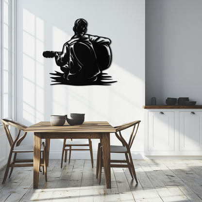 Guitar Boy Metal Wall Art – Musical Silhouette Design for Kids’ Rooms and Music Corners- KAF697 - Tampa Home & Garden Store