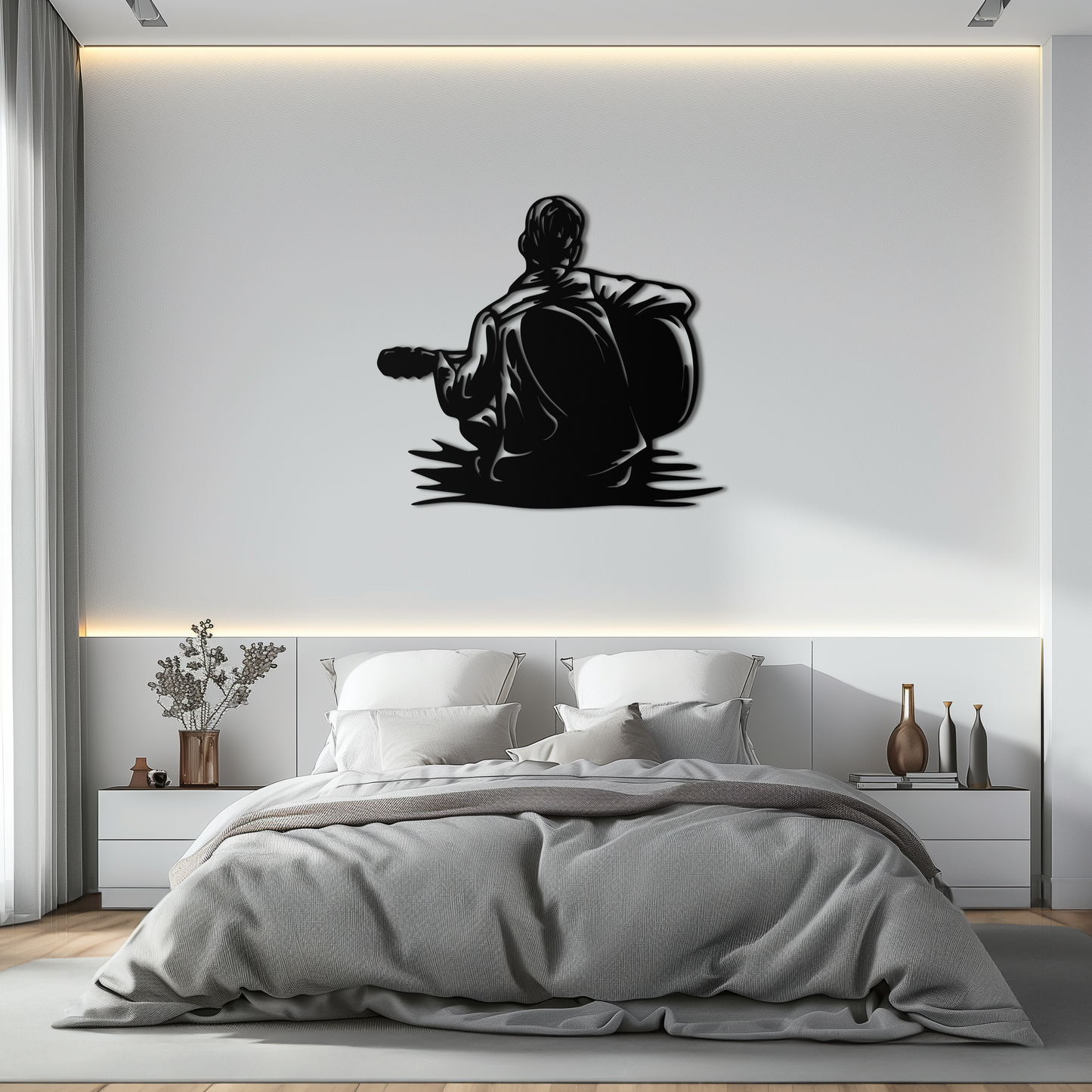 Guitar Boy Metal Wall Art – Musical Silhouette Design for Kids’ Rooms and Music Corners- KAF697 - Tampa Home & Garden Store