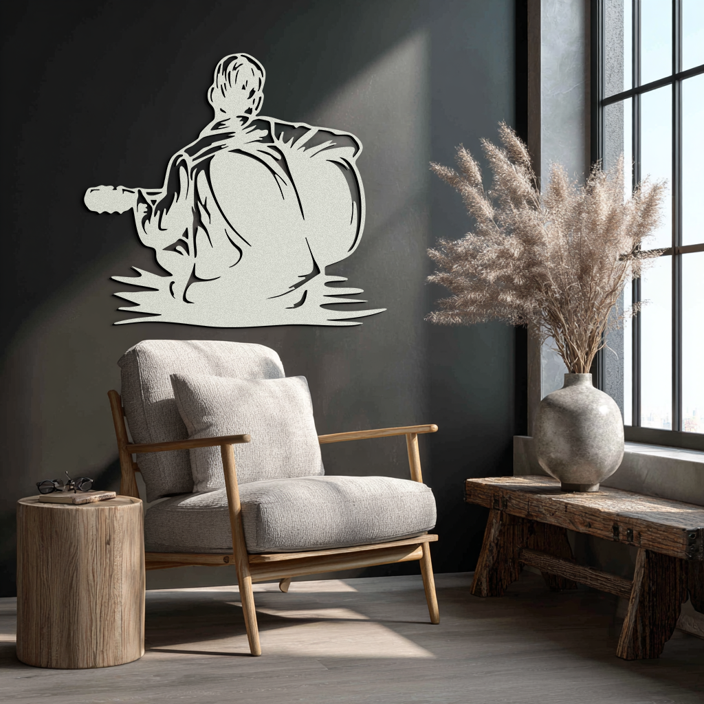 Guitar Boy Metal Wall Art – Musical Silhouette Design for Kids’ Rooms and Music Corners- KAF697 - Tampa Home & Garden Store
