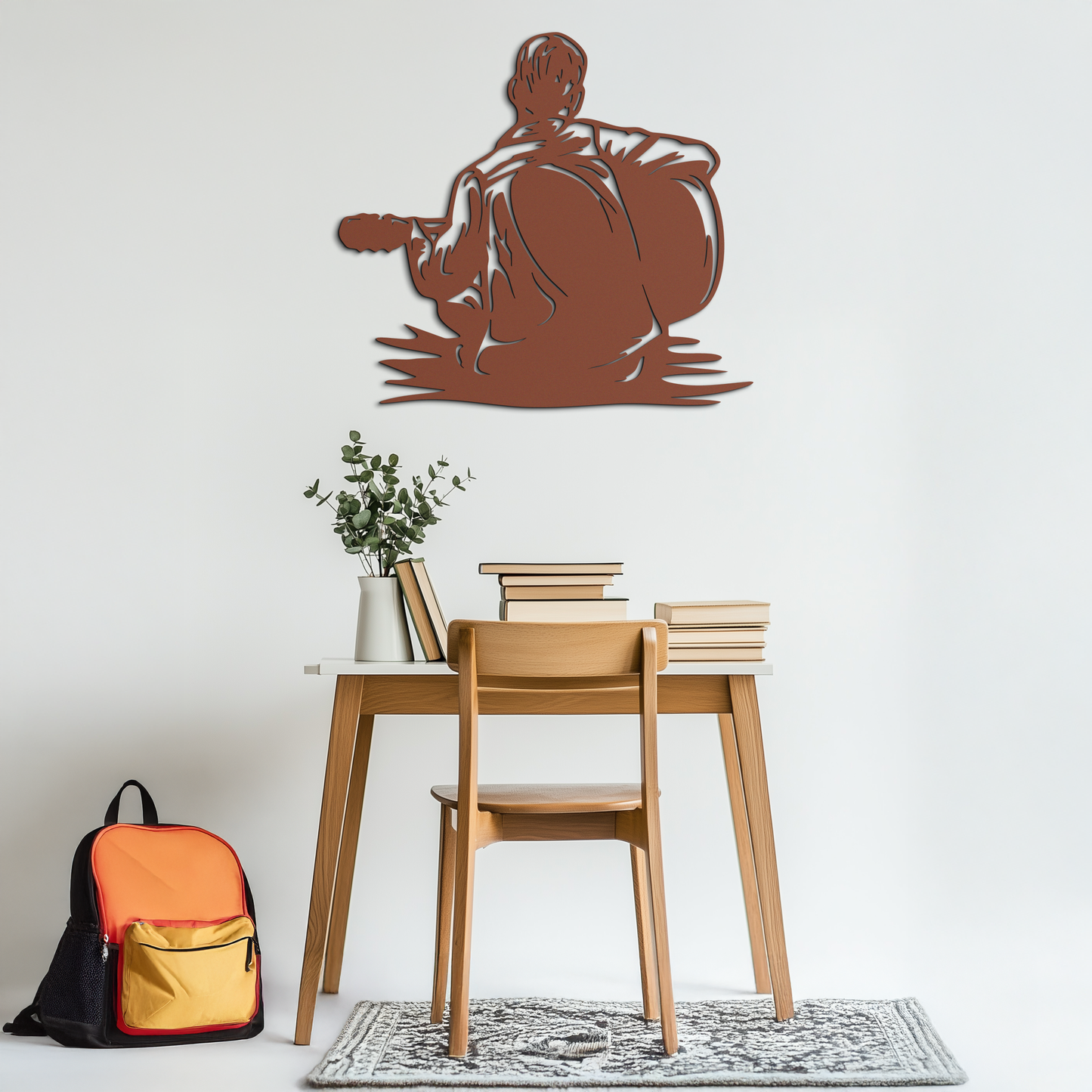 Guitar Boy Metal Wall Art – Musical Silhouette Design for Kids’ Rooms and Music Corners- KAF697 - Tampa Home & Garden Store