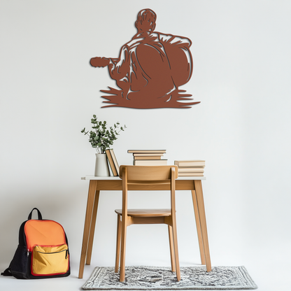 Guitar Boy Metal Wall Art – Musical Silhouette Design for Kids’ Rooms and Music Corners- KAF697 - Tampa Home & Garden Store