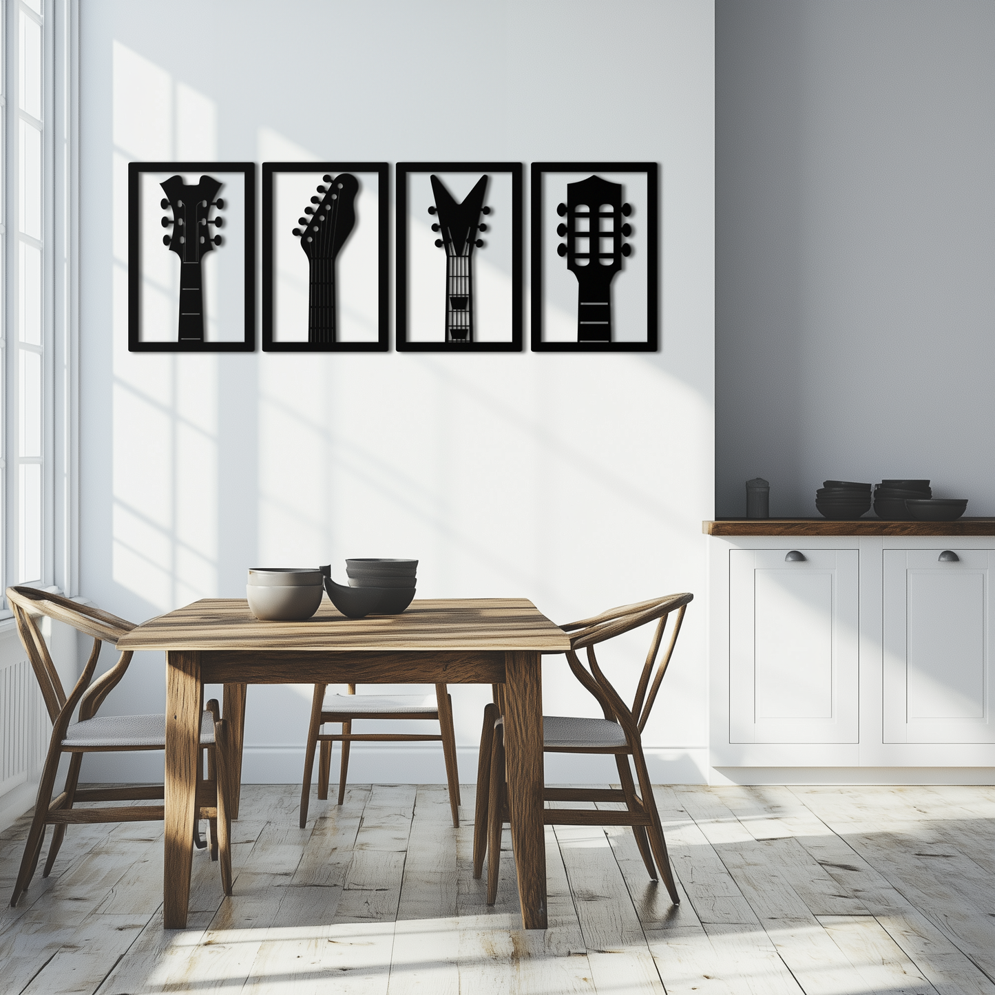 Guitar Headstock Metal Wall Art - 4-Piece Music Decor- KAF260 - Tampa Home & Garden Store