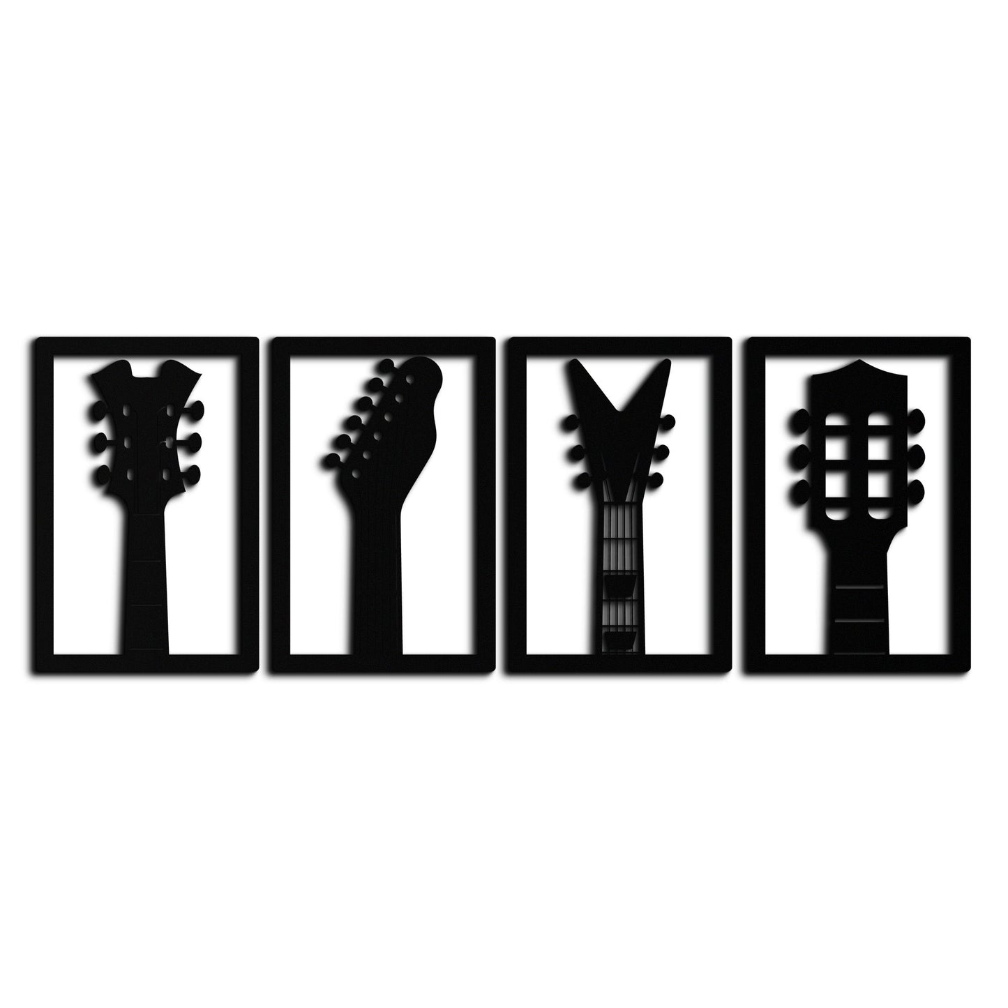 Guitar Headstock Metal Wall Art - 4-Piece Music Decor- KAF260 - Tampa Home & Garden Store