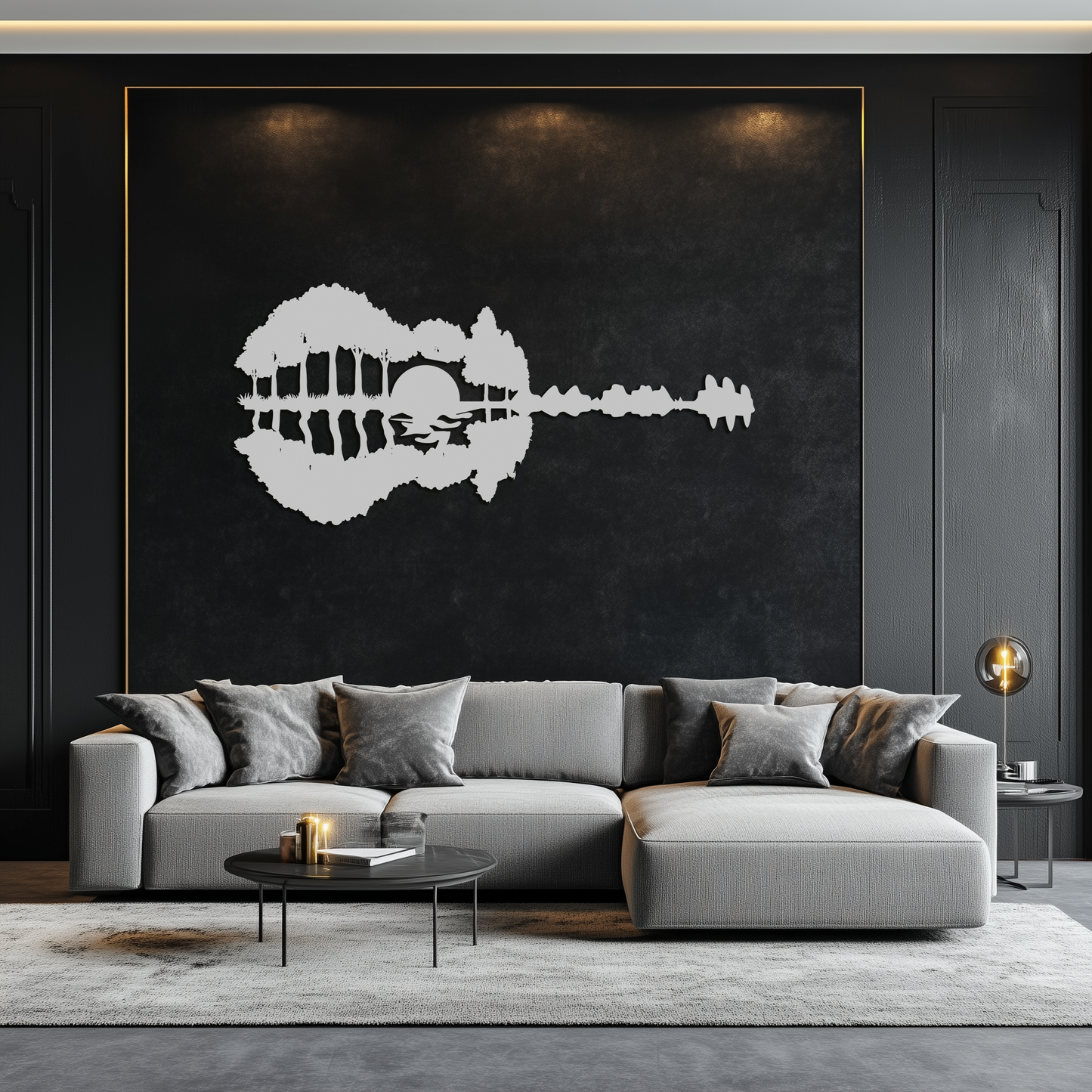 Guitar Landscape Metal Wall Art – Music & Nature Fusion - KAF191 - Tampa Home & Garden Store