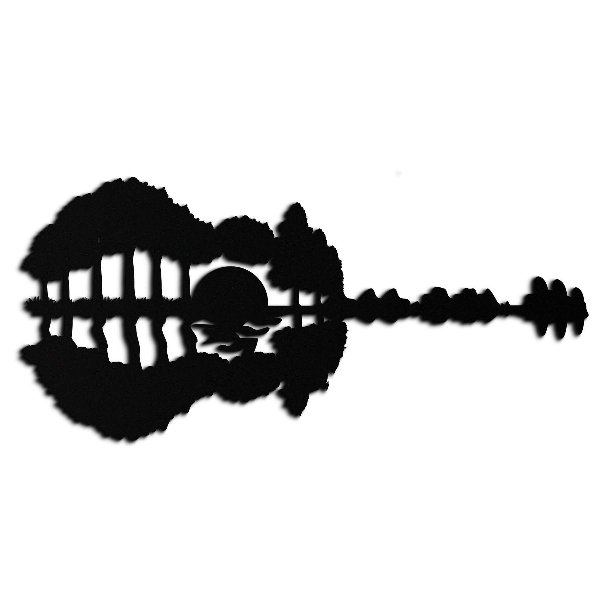 Guitar Landscape Metal Wall Art – Music & Nature Fusion - KAF191 - Tampa Home & Garden Store