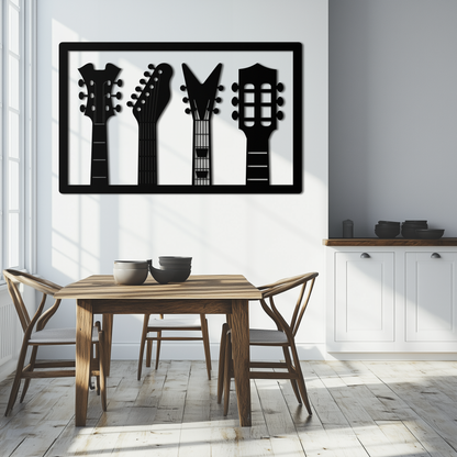 Guitar Neck Metal Wall Art - Modern Music Lover’s Decor- KAF258 - Tampa Home & Garden Store
