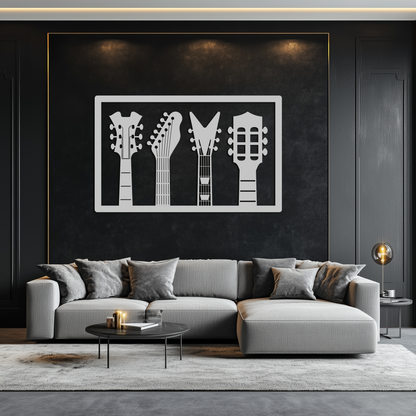 Guitar Neck Metal Wall Art - Modern Music Lover’s Decor- KAF258 - Tampa Home & Garden Store