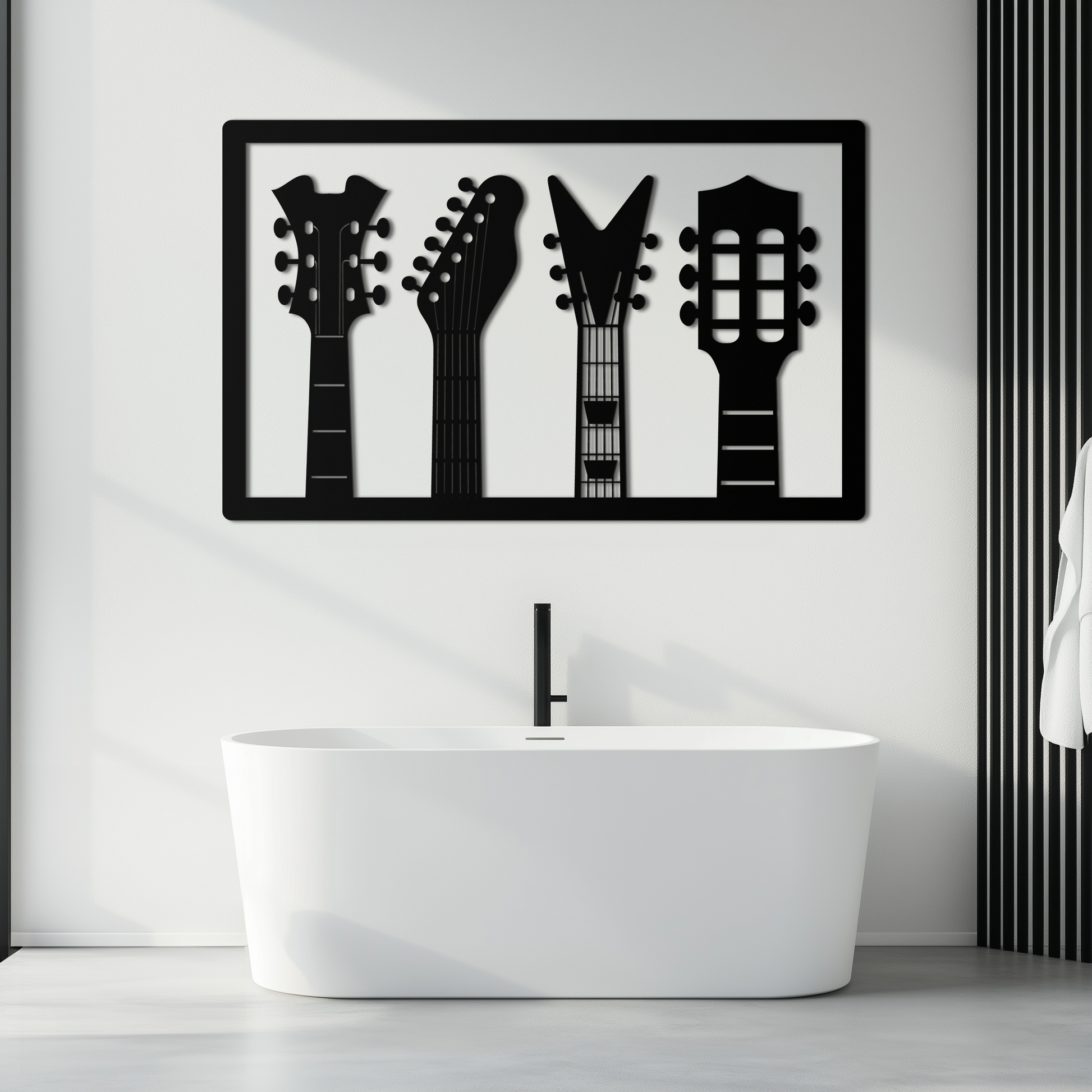 Guitar Neck Metal Wall Art - Modern Music Lover’s Decor- KAF258 - Tampa Home & Garden Store