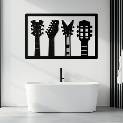 Guitar Neck Metal Wall Art - Modern Music Lover’s Decor- KAF258 - Tampa Home & Garden Store