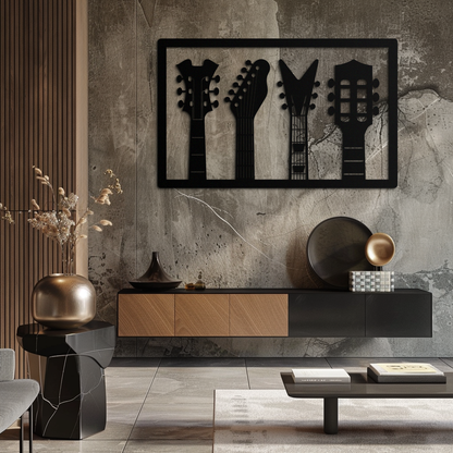 Guitar Neck Metal Wall Art - Modern Music Lover’s Decor- KAF258 - Tampa Home & Garden Store