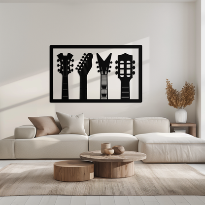 Guitar Neck Metal Wall Art - Modern Music Lover’s Decor- KAF258 - Tampa Home & Garden Store