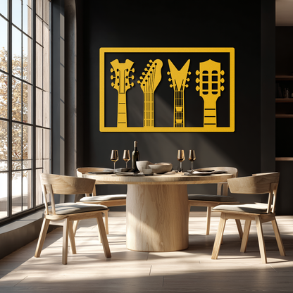 Guitar Neck Metal Wall Art - Modern Music Lover’s Decor- KAF258 - Tampa Home & Garden Store