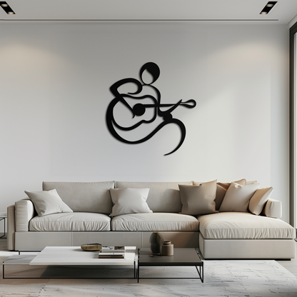 Guitarist Abstract Metal Wall Art – Minimal Black Wall Decoration- KAF388 - Tampa Home & Garden Store