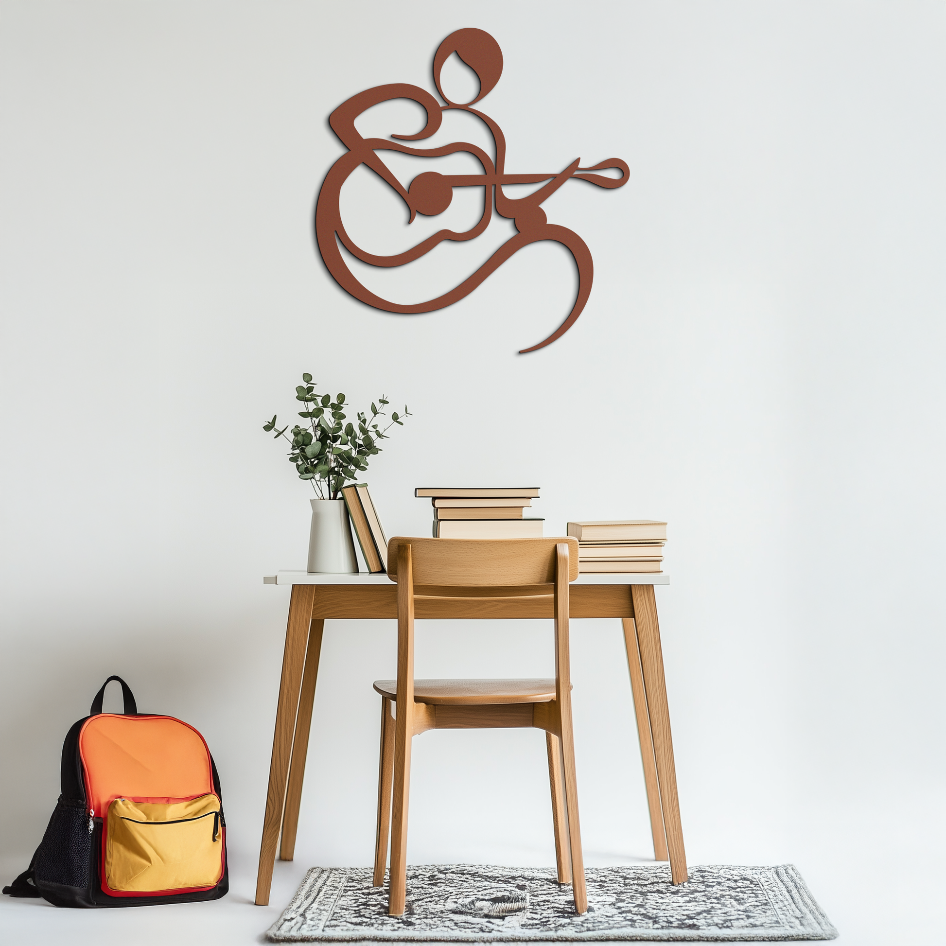 Guitarist Abstract Metal Wall Art – Minimal Black Wall Decoration- KAF388 - Tampa Home & Garden Store