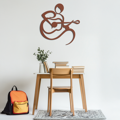 Guitarist Abstract Metal Wall Art – Minimal Black Wall Decoration- KAF388 - Tampa Home & Garden Store