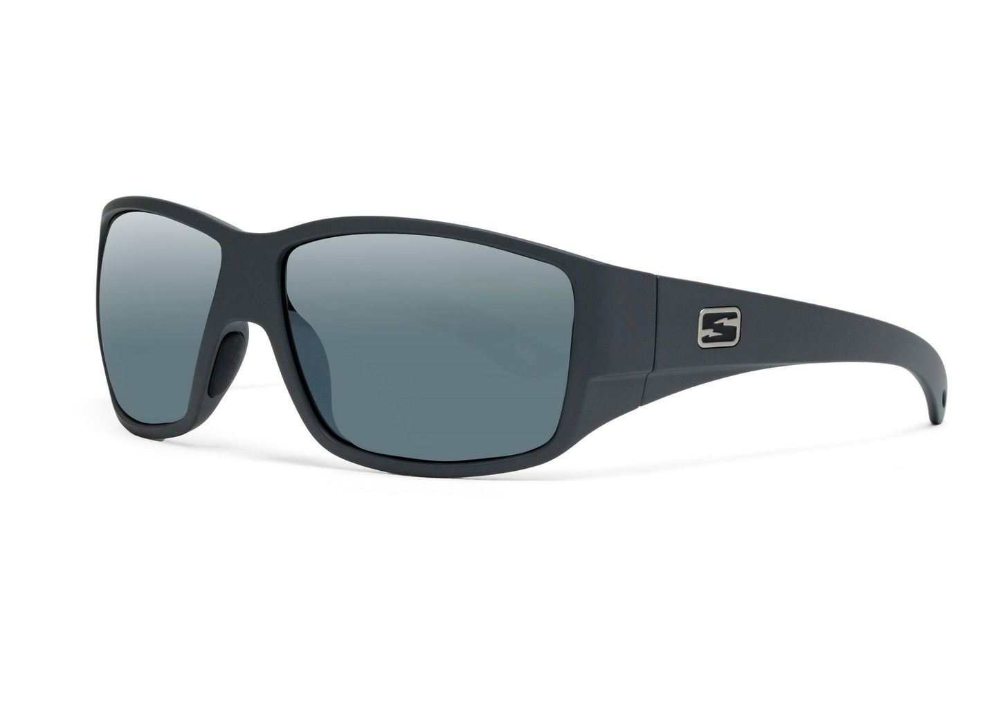 Renegade XL Matte Gray sunglasses by Skeleton Optics, matte gray frame with temple logo on Tampa Home & Garden Store