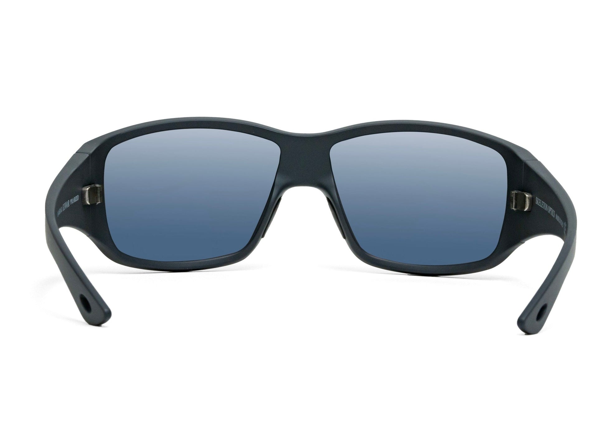 Renegade XL Matte Gray sunglasses, Skeleton Optics, matte gray frame, blue gradient lenses on Tampa Home & Garden Store