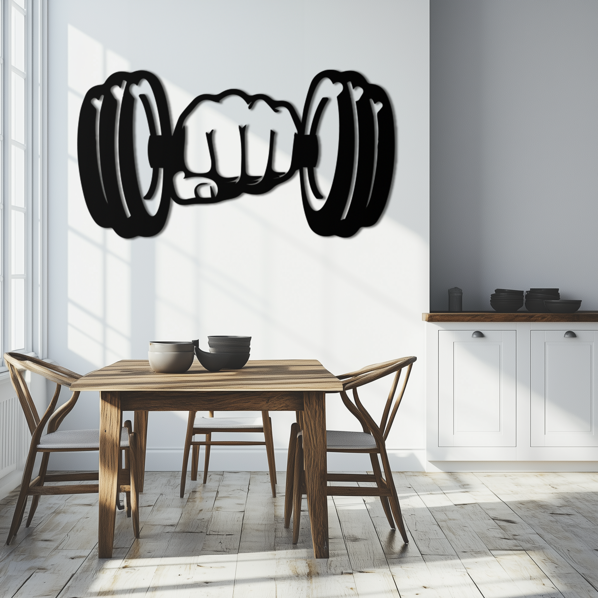 Gym Dumbbell Power Metal Wall Art - Bold and Motivational Gym Decor - KAF143 - Tampa Home & Garden Store