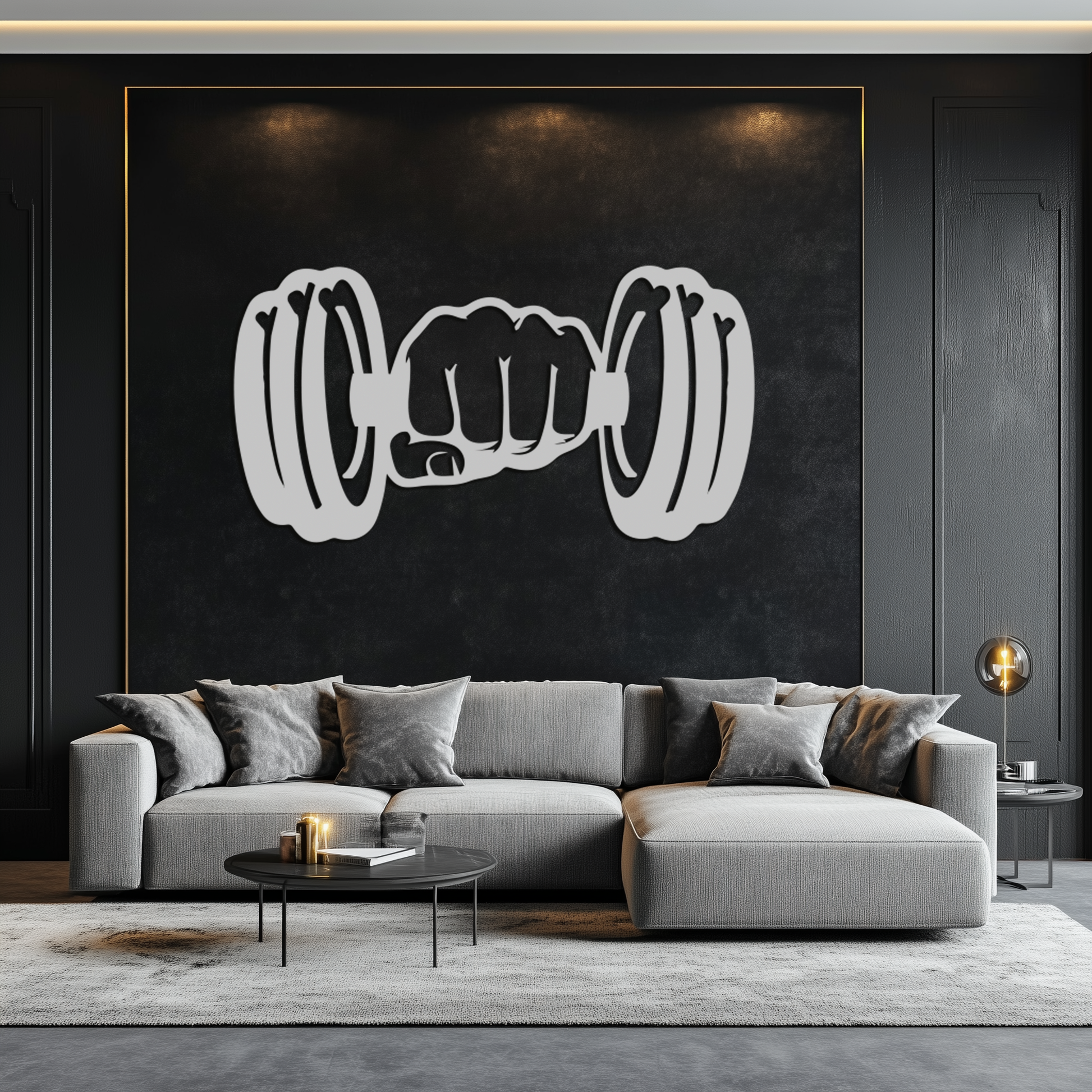 Gym Dumbbell Power Metal Wall Art - Bold and Motivational Gym Decor - KAF143 - Tampa Home & Garden Store