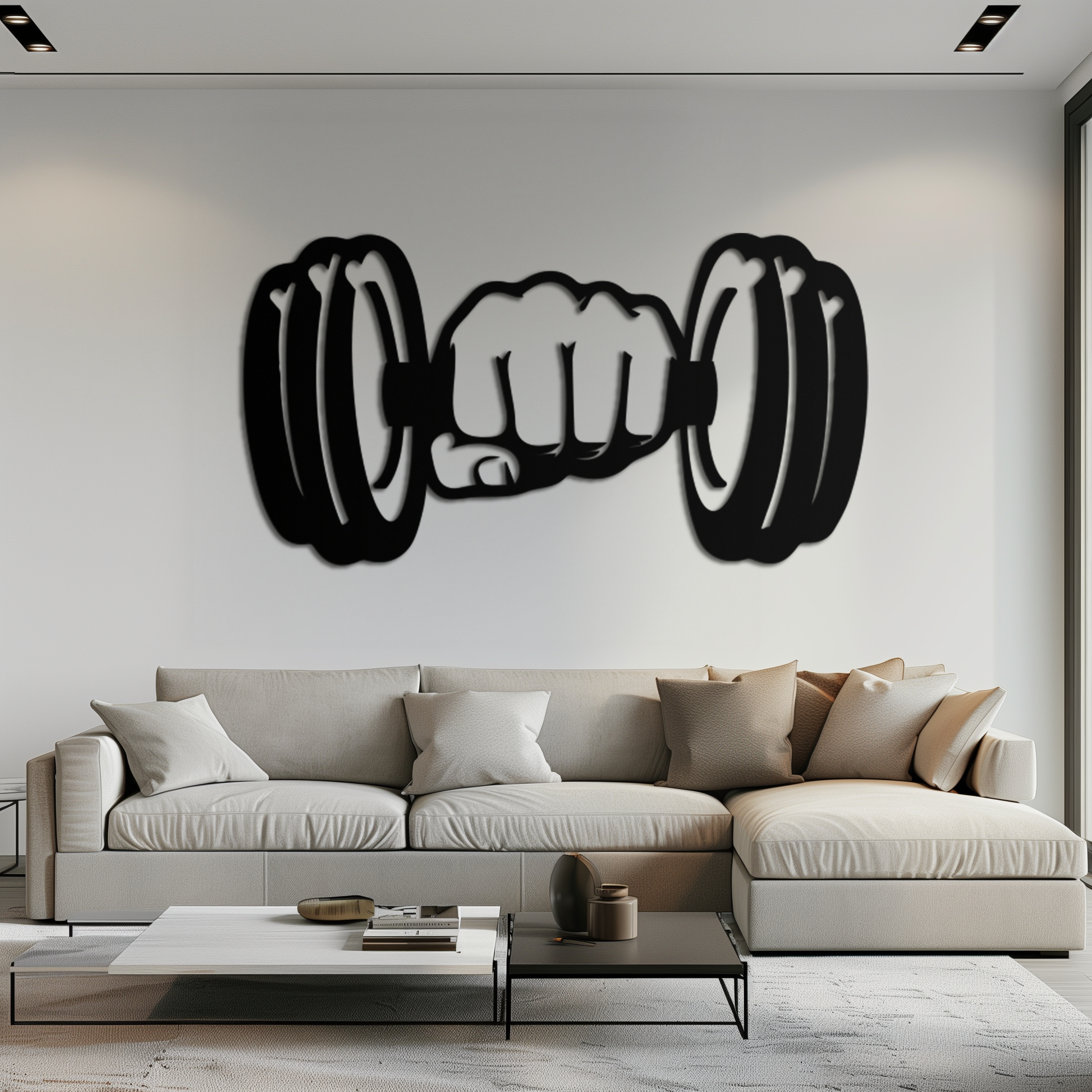 Gym Dumbbell Power Metal Wall Art - Bold and Motivational Gym Decor - KAF143 - Tampa Home & Garden Store